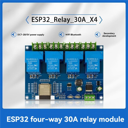 2X 4 Channel Relay Module 30A DC7-28/5V WIFI  Relay Module ESP32-WROOM Development Board 2