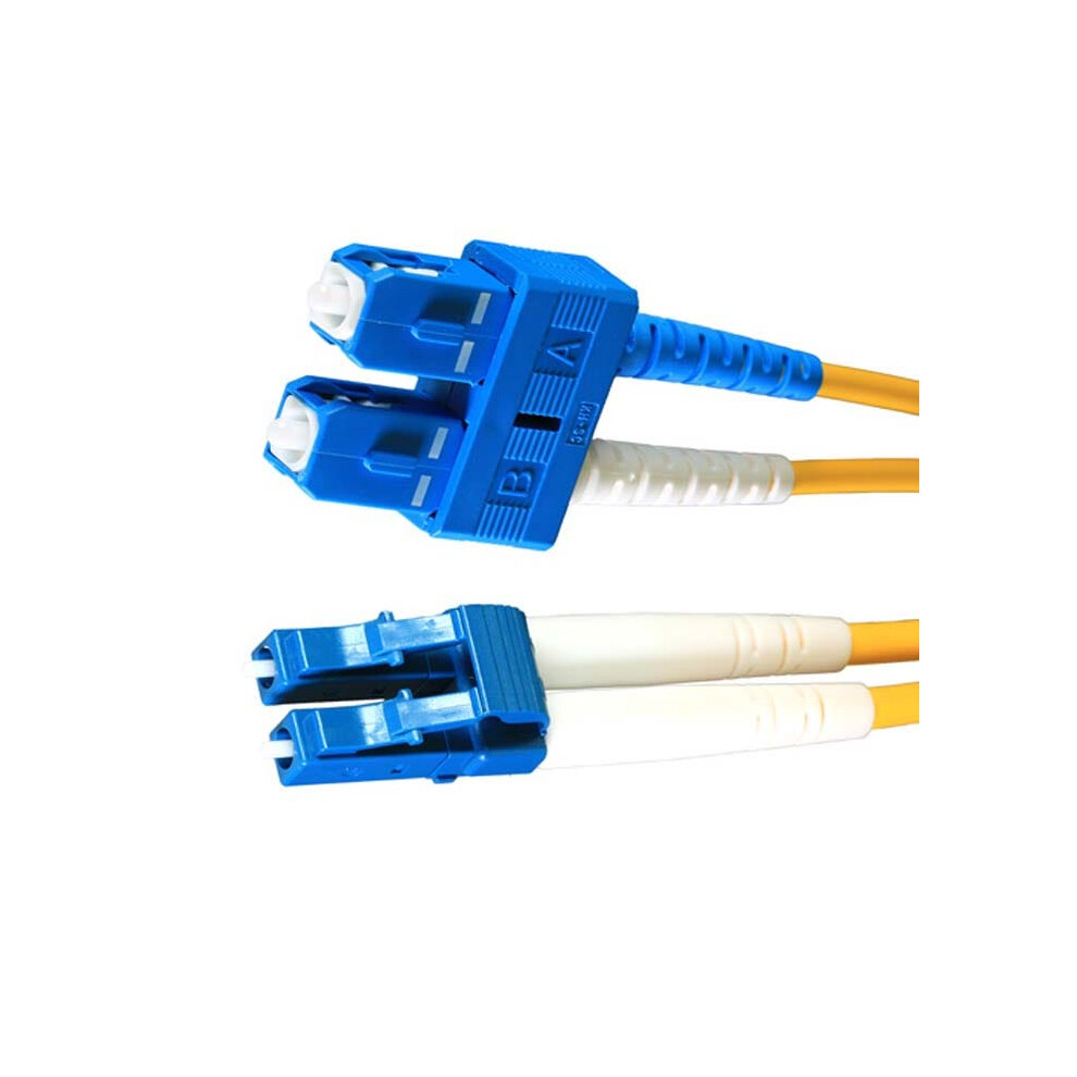 Cablenet 10M Os2 9/125 Lc Upc - Sc Upc Duplex Lsoh Fibre Patch Lead (Pk 12) Yellow 5056750319300