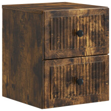 vidaXL Wall-Mounted Bedside Cabinet Smoked Oak 33 x 34.5 x 40 cm