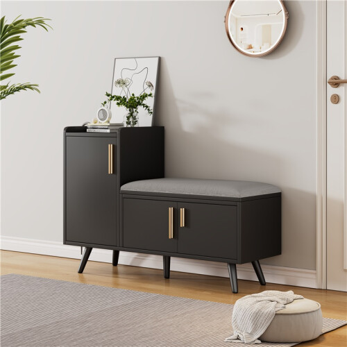 Black Shoe Storage Cabinet – 100x34x69cm 2