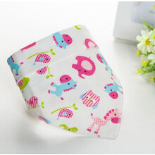 (Elephant)Baberos para bebé triángulo de doble cara algodón impermeable baberos baba para niños pequeños bebés