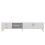 (White, Particle Board) White 75-inch TV Stand – Modern Lowboard Console 11