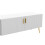 (White, Particle Board) White 75-inch TV Stand – Modern Lowboard Console 6