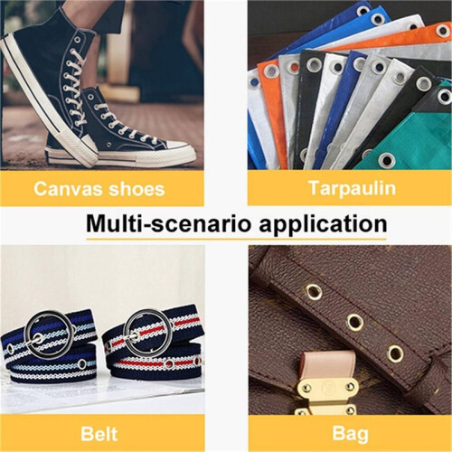 200pcs Metal Button with Pressing Tool Eyelets and Grommets Kit Install Tool Kit for Canvas Belt  DIY Projects