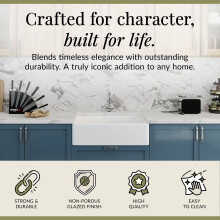 Traditional Fireclay Kitchen Sink Bundle: Butler 1 Bowl Sink with French Classic Tap & Waste 795mm - Chrome