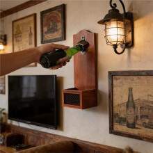 Wall Mounted Bottle Opener Beer Opener with Cap Catcher Home Bar Kitchen Pub Decoration Tool