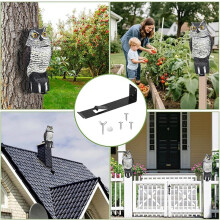 Owl Mounting Bracket - Metal Bracket with Secure Clip Heavy Duty Owl Attachment Post Mount for Plastic Garden Owls