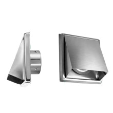8 Inch Hooded Wall Vent with Screen and Damper for Exterior Kitchen Range Hood Dryer Ventilation, Outdoor Duct Vent-Cap