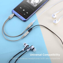 Hoofdtelefoon Splitter, AUX-Splitter Kabel voor Headset Gebreide 3.5 mm Splitter 2-Weg Audiosplitter Stereo Audio Y-Kabel Produceert Gelijke