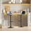 Lot de 2 tabourets de bar en similicuir avec dossier, noirs 3