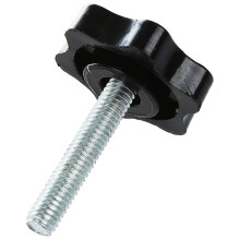 2 Pcs M6 x 30mm Male Thread 32mm Star Clamping Knob Black