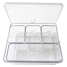 Ensembles de Rangement Transparents pour Tiroirs, Boîtes de Rangement en Plastique pour Articles de Papeterie et Maquillage, Boîtes de Rangement