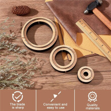3 PCS Leather Circle Cutting Dies Set Base Dies for Crafts Inner Diameters are 29.5mm, 59mm, and 89mm Respectively