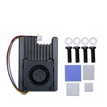 Dissipador de Calor de Alumínio para Raspberry Pi CM5 e RPi CM4 com Ventoinha PWM Controlada Por Temperatura.