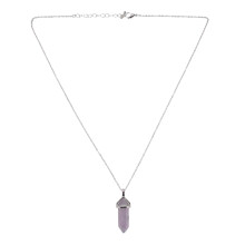 Crystal Hexagonal Healing Point Amethyst Pendant Cut Colgante, Collar