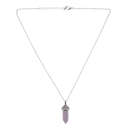 Crystal Hexagonal Healing Point Amethyst Pendant Cut Colgante, Collar