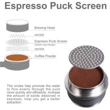 4 Delar Rostfria Kaffeskärmar med Magnetisk Extraktor och Träställ för Baristor, 51 mm