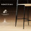 Ensemble de 2 tabourets de bar en bois avec dossier, marron clair 7