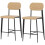 Ensemble de 2 tabourets de bar en bois avec dossier, marron clair 2