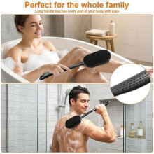 Siliconen Rug Scrubber met Lange Handgreep, 16,5" Borstel voor Mannen & Vrouwen
