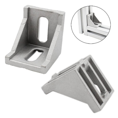 50 Pièces Équerres D'Angle 4040 Aluminium Argent 40x40 2