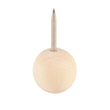 130pzs Chinchetas decorativas de madera redonda, Tachuelas de punto de aguja de acero y cabezal de madera para fotos, mapas y tablas de corcho