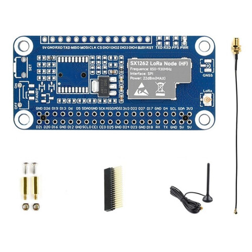 SX1262 868/915M LoRaWAN HAT Node Module for Raspberry Pi with Suction Cup Antenna for IoT Long-Range Communication