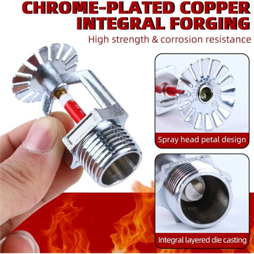 1set/10pcs Fire Sprinkler  - Copper Chrome, 1/2" NPT 155(68C) Pendent Type Spray, K80 Fast Response Automatic