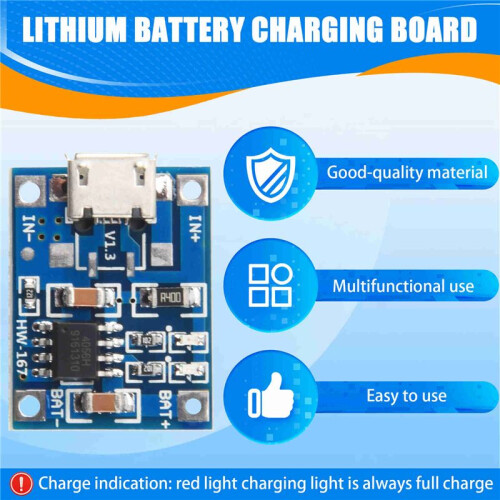 Micro-USB 1A Li-Ion 18650 Lithium Battery Charger Charging for TP4056 Module Board 1