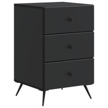 vidaXL Bedside Cabinet Black 43 x 41 x 66.5 cm Engineered Wood