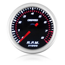 CNSPEED 2 Pollici 52Mm Contagiri per Auto Contagiri 0-8000 Giri / Min 12V Motore Universale per Auto Led Bianca Indicatore Contatore Giri / Min