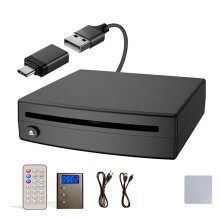 Leitor de CD Externo Via Porta USB, Leitor de CD Universal para Carro e Caminhão, Atualização com Adaptador de Áudio, Leitor de CD Externo.