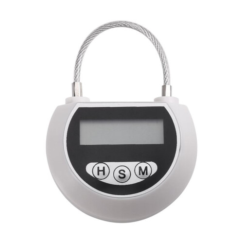 Electronic  Lock Timer Lock Container Multi Function  Lock Bin with LCD Display for Toys White