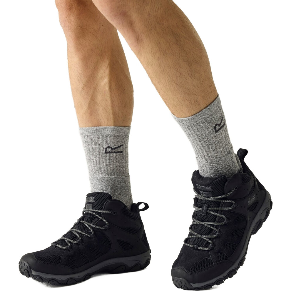 Regatta Men's Jet Black Edgepoint Breathable Waterproof Mid Walking Boots In | : Size 8 - Image 9
