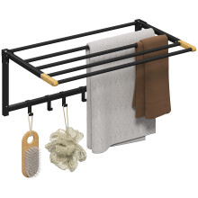 Toallero de Pared Negro 60 x 32.5 x 20 cm