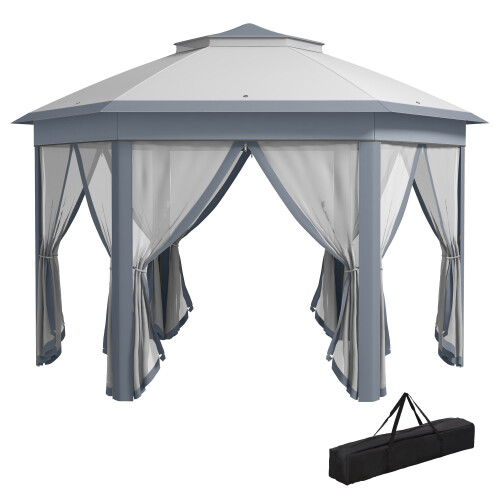 Outsunny Carpa Plegable Gris 405 x 340 x 285 cm