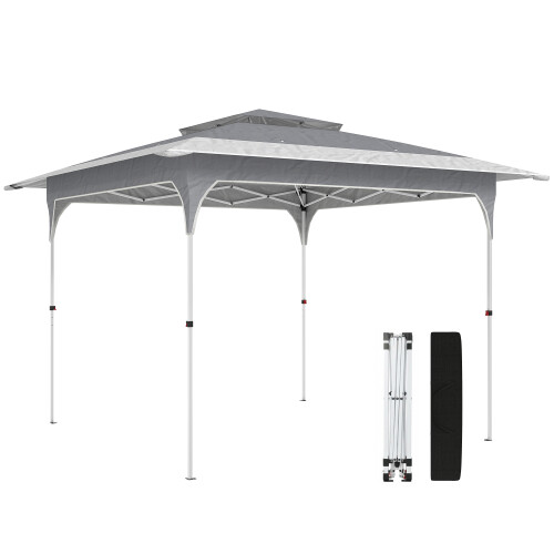 Outsunny Carpa Plegable Gris 352 x 352 x 278 cm