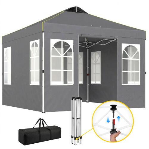 Outsunny Carpa Plegable Gris 293 x 293 x 272 cm