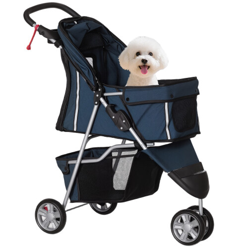 PawHut Cochecito para Perro Azul 75 x 45 x 97 cm