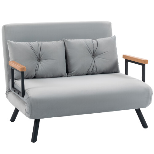 Homcom Sofá Cama Doble Gris 102 x 73 x 81 cm