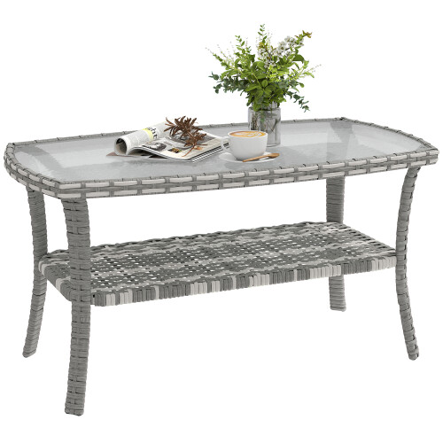 Outsunny Mesa de Jardín Gris 90 x 50 x 45 cm