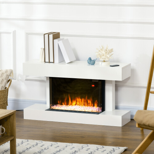 Homcom Chimenea Eléctrica Blanco 98 x 27 x 54.5 cm 1