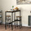 Ensemble table de bar 3 pièces avec 2 tabourets, style industriel, marron et noir 3