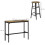 Ensemble table de bar 3 pièces avec 2 tabourets, style industriel, marron et noir 5