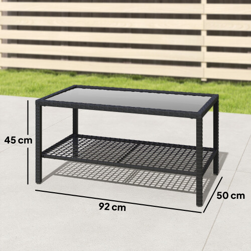 Outsunny Mesa de Jardín Negro 92 x 50 x 45 cm 2