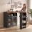 Homcom Mesa de Bar Negro 150 x 80 x 105.5 cm 2