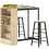 Ensemble de bar 3 pièces avec table de rangement et 2 chaises avec repose-pieds 1