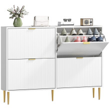 Zapatero Estrecho Blanco 105 x 24 x 91.5 cm