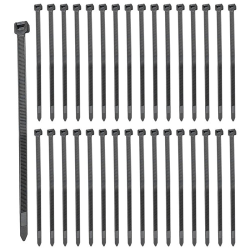 200pcs Self-Locking Nylon Tie Black Cable Tie Fastening Ring Cable Tie Zip Wraps Strap Nylon Cable Tie Set