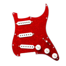 Juego de Pastillas de Bobina Simple Alnico 5 Precableadas Tortoise para Guitarra Eléctrica SSS ST de 11 Orificios